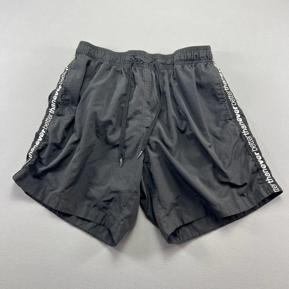 H&M Better Than Ever Swim Shorts Mens Medium Black Mesh Beach Wear Surfboarding